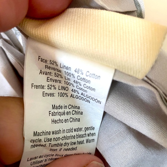 Bee and Willow; pair of pillow shams.  Linen/cotton blend. Like new. - Picture 6 of 8